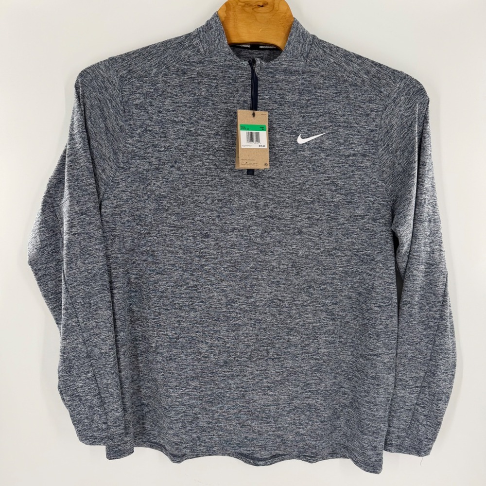 Nike Running Dri-FIT 1/4 Zip Pullover Blue Heather DH4949-420 Mens XL